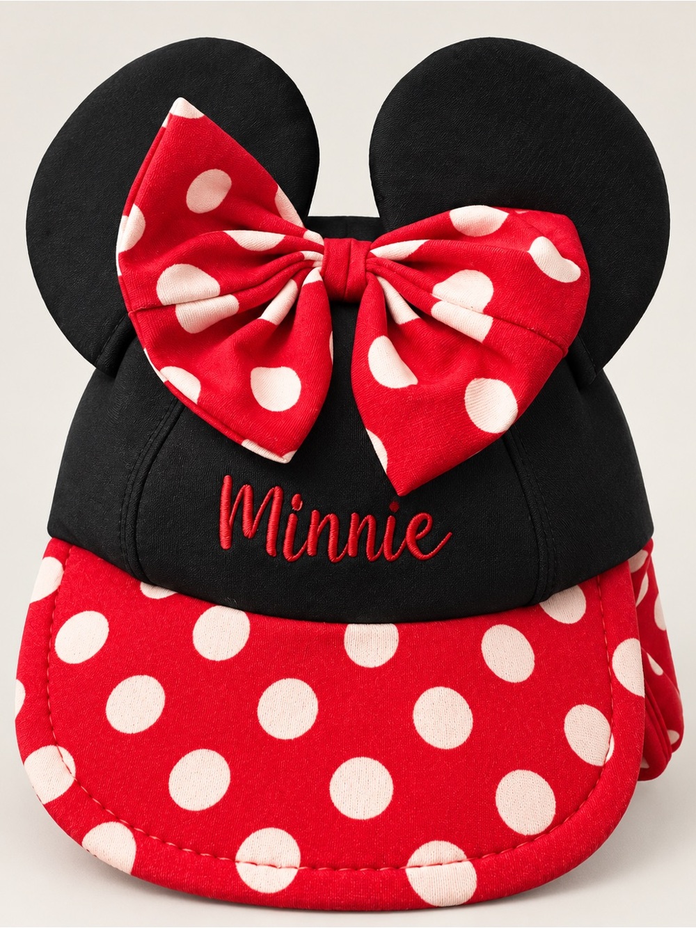 Disney Minnie Mouse Polka Dot Bow Kids Hat - Red & Black